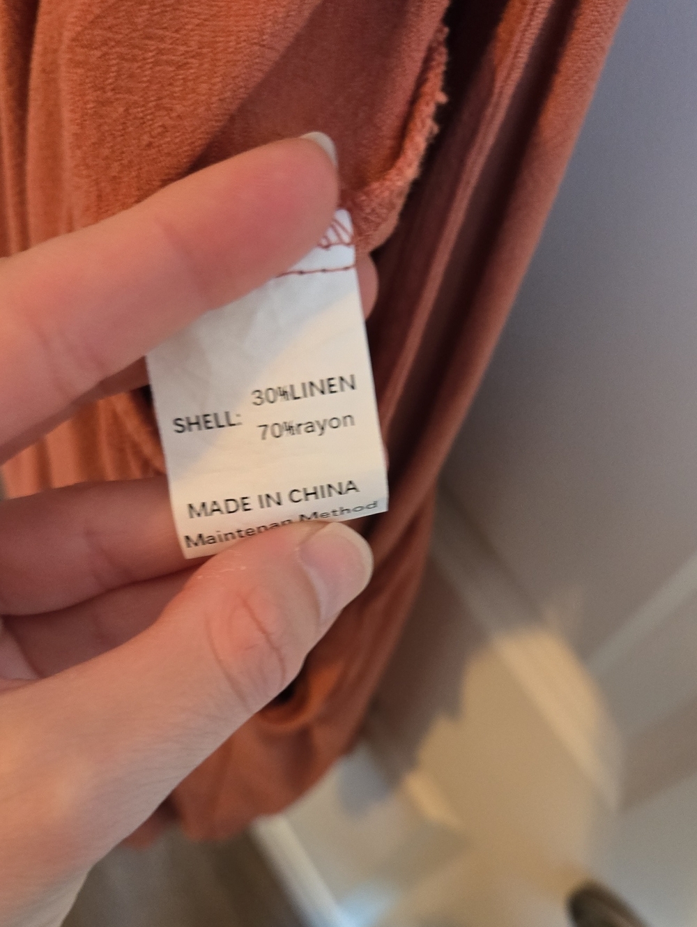 Rust Orange Linen Blend Romper - Picture 5 of 5